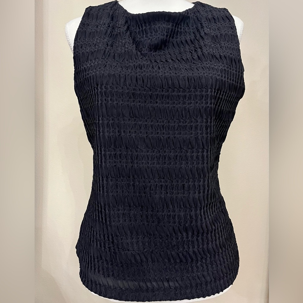I.N. Studio Ribbed Black Sleeveless Tank 004 - Picture 1 of 6